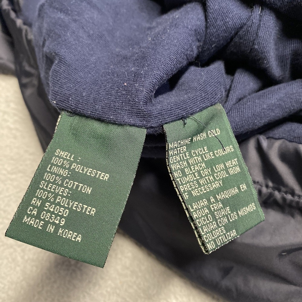 Vintage Ralph Lauren Jacket Womens Medium Navy Blue Snap Button Windbreaker 90s - Picture 8 of 10